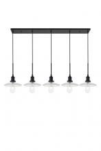 Elegant LD4040D48BK - Waltz 5 Light Black Pendant