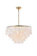 Elegant LD5050D24BR - Selene 6 Light Brass Pendant