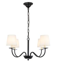 Elegant LD6103D25BK - Eclipse 4 light Black and White shade chandelier