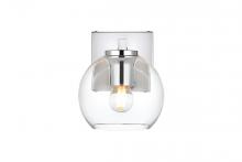 Elegant LD7311W6CH - Juelz 1 Light Chrome and Clear Bath Sconce