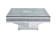 Elegant MF92043 - 39 In. Crystal Mirrored Coffee Table