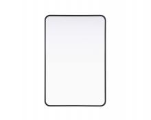 Elegant MR8A2842BLK - Contour Metal Rectangle Mirror 28x42 in Black