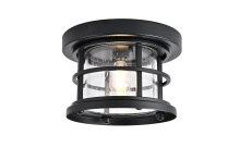 Elegant OD614F8BK - Carla 8 inch Outdoor Flush Mount in Black