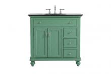 Elegant VF12336VM - 36 Inch Single Bathroom Vanity in Vintage Mint