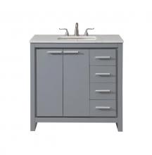 Elegant VF12836GR - 36 In. Single Bathroom Vanity Set in Grey