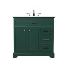 Elegant VF15036GN - 36 Inch Single Bathroom Vanity in Green