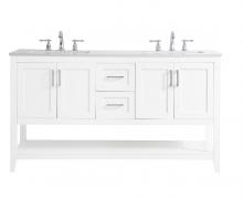 Elegant VF16060DWH - 60 Inch Double Bathroom Vanity in White