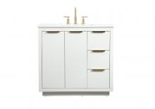 Elegant VF19436WH - 36 Inch Single Bathroom Vanity in White