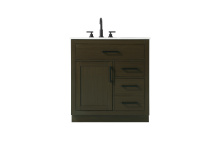 Elegant VF29732MMB - Vanity Cabinet 1Dr3Dw 32"W x 22"D x 35''H Mocha Brown