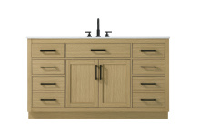 Elegant VF29760MHB - Vanity Cabinet 2Dr7Dw 60"W x 22"D x 35''H Honey Brown