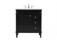 Elegant VF31832BK - 32 Inch Single Bathroom Vanity in Black