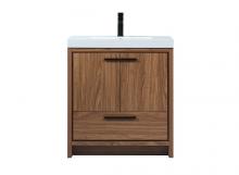 Elegant VF46030WB - 30 Inch Single Bathroom Vanity in Walnut Brown