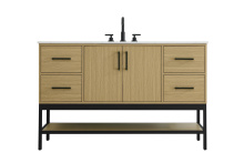 Elegant VF60754MHB - Vanity Cabinet 2Dr4Dw 54"x22"x34" Honey Brown