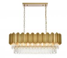 Elegant 3401G36SG - Pendant L36.5"W14"H14"L9 Satin Gold