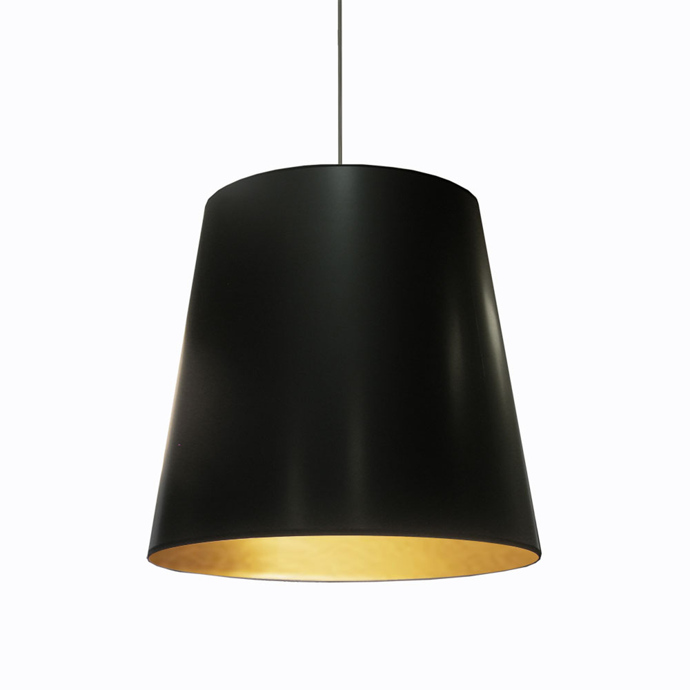 1LT Oversized Drum Pendant,Large - Blk/Gld