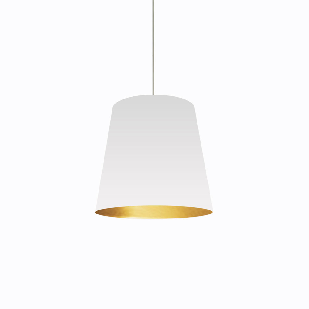 1LT Oversized Drum Pendant,Medium - Wht/Gld