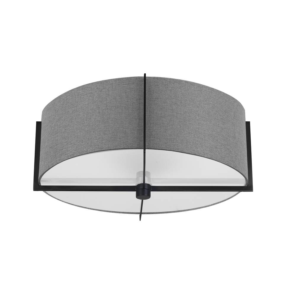 3LT Incandescent Semi-Flush Mount, MB w/ GRY Shade