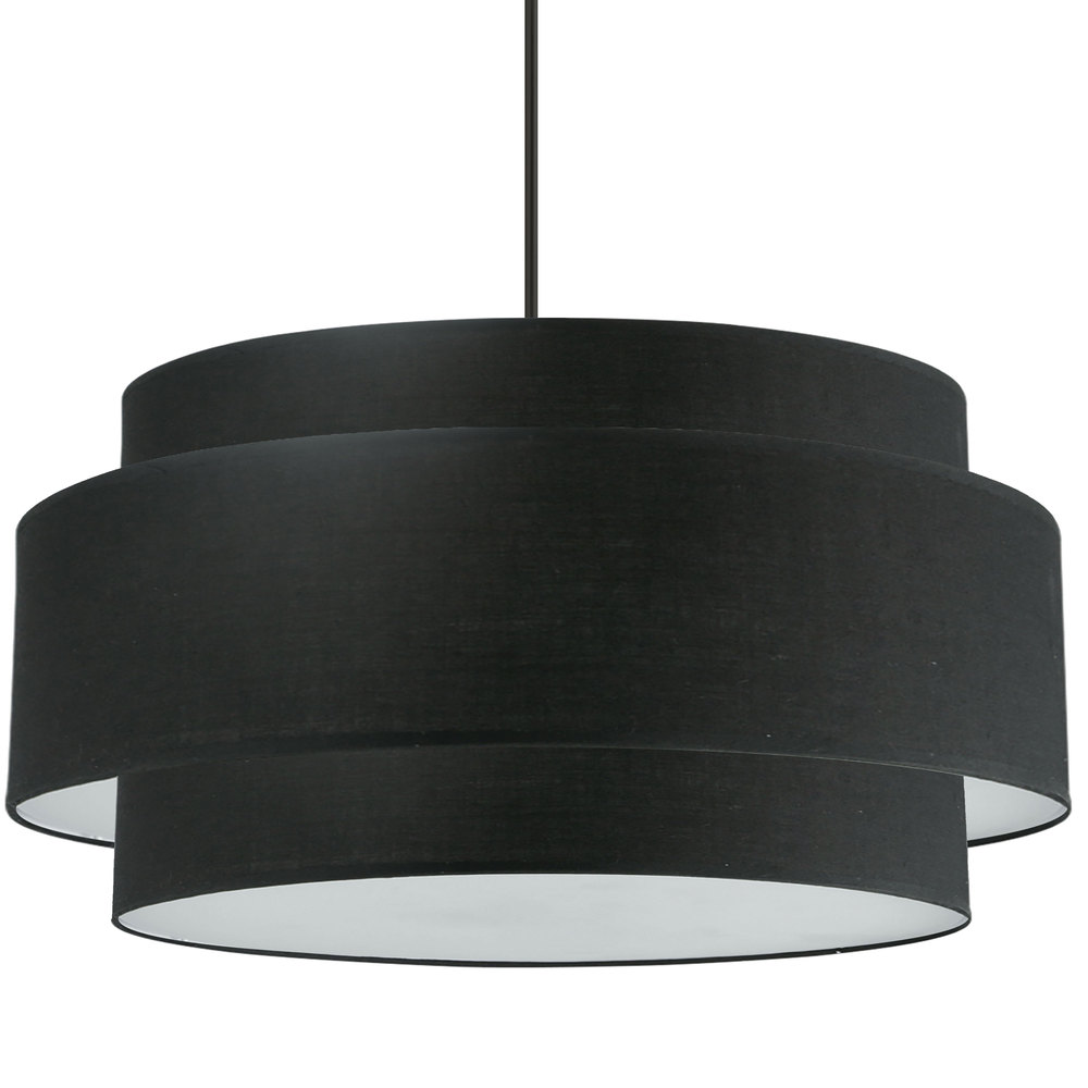 4LT Incandescent Chandelier, MB w/ BK Shade