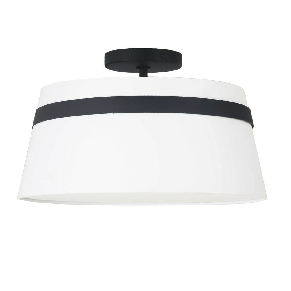 3LT Semi-Flush Mount,  MB w/ WH Shade