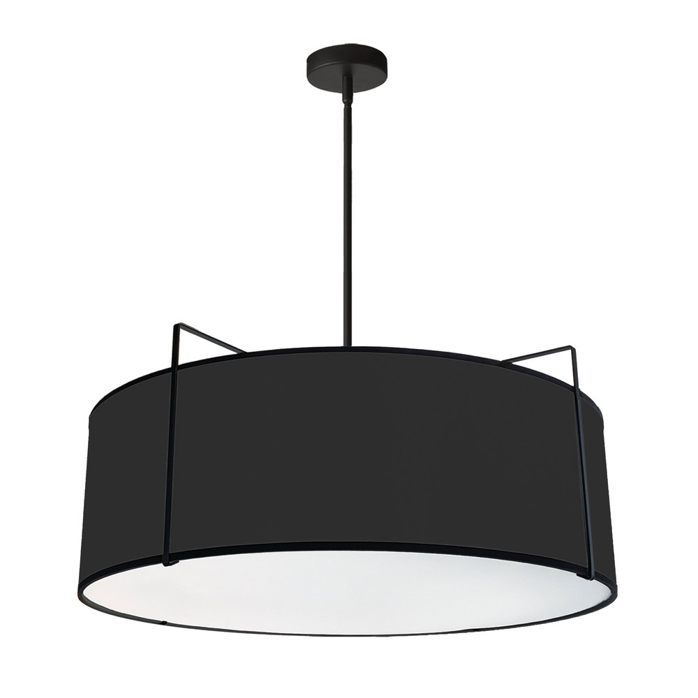 4LT Drum Pendant BK Shade w/790Diff