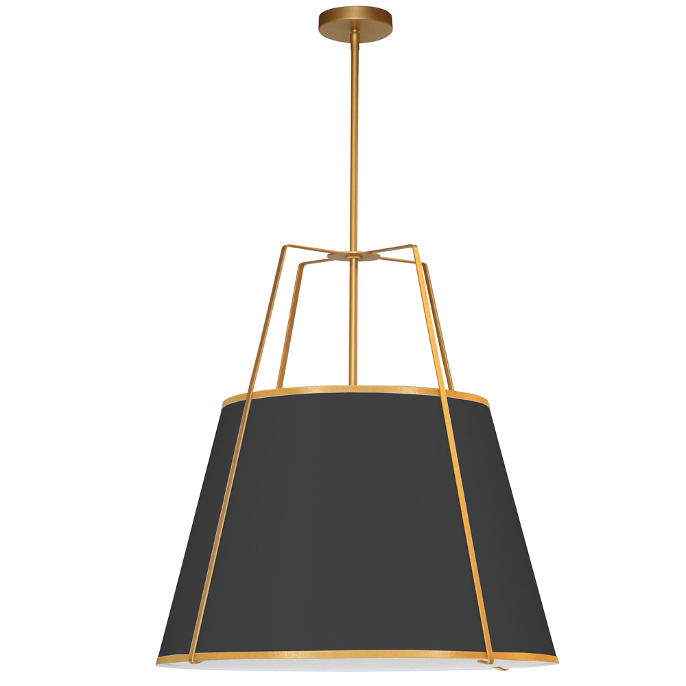 3LT Trapezoid Pendant GLD/BK Shade w/790Diff