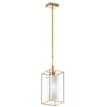 Dainolite CBE-61P-AGB - 1LT Pendant, Rect AGB Metal Frame w/ FR/CLR Glass