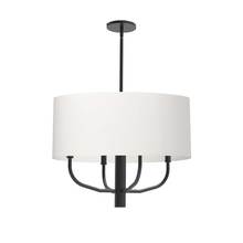 Dainolite ELN-224C-MB-790 - 4LT Incandescent Pendant, MB w/ WH Fabric Shade