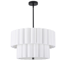 Dainolite PCA-224P-MB-WH - 4LT MB 2 Tier Pendant w/ WH Scallop Shades