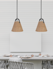 Dainolite SND-141P-MB - 1LT Incandescent Pendant, MB w/ Wicker Shade