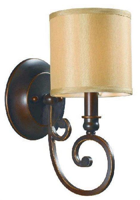 Rue Maison 1-Light Euro Bronze Sconce with Shade