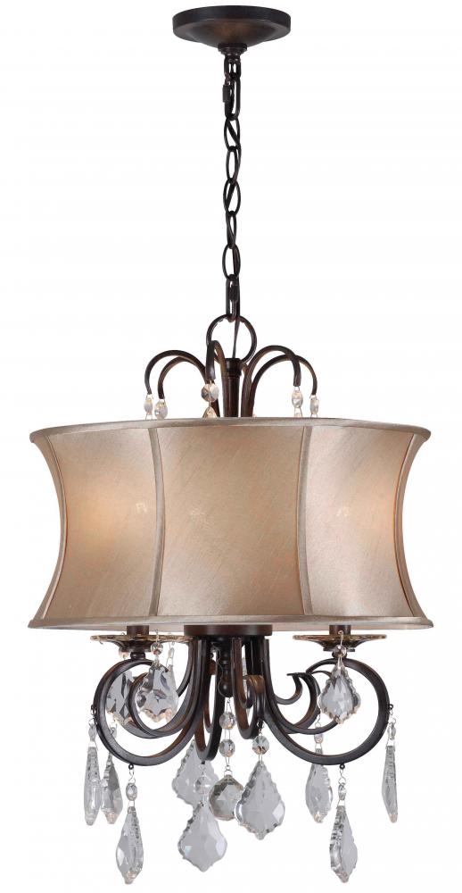 Annelise 3-Light Bronze Convertible Chandelier