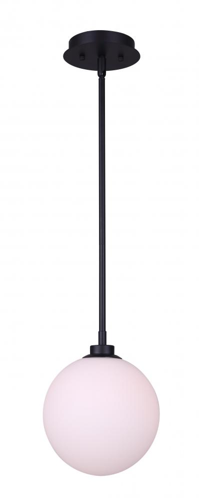 Simone 1 Light Pendant, Black Finish