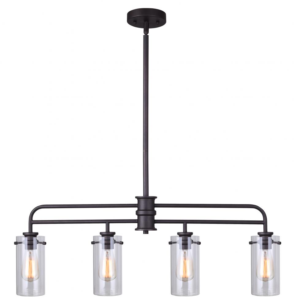 Albany 4 Light Pendant, Bronze Finish