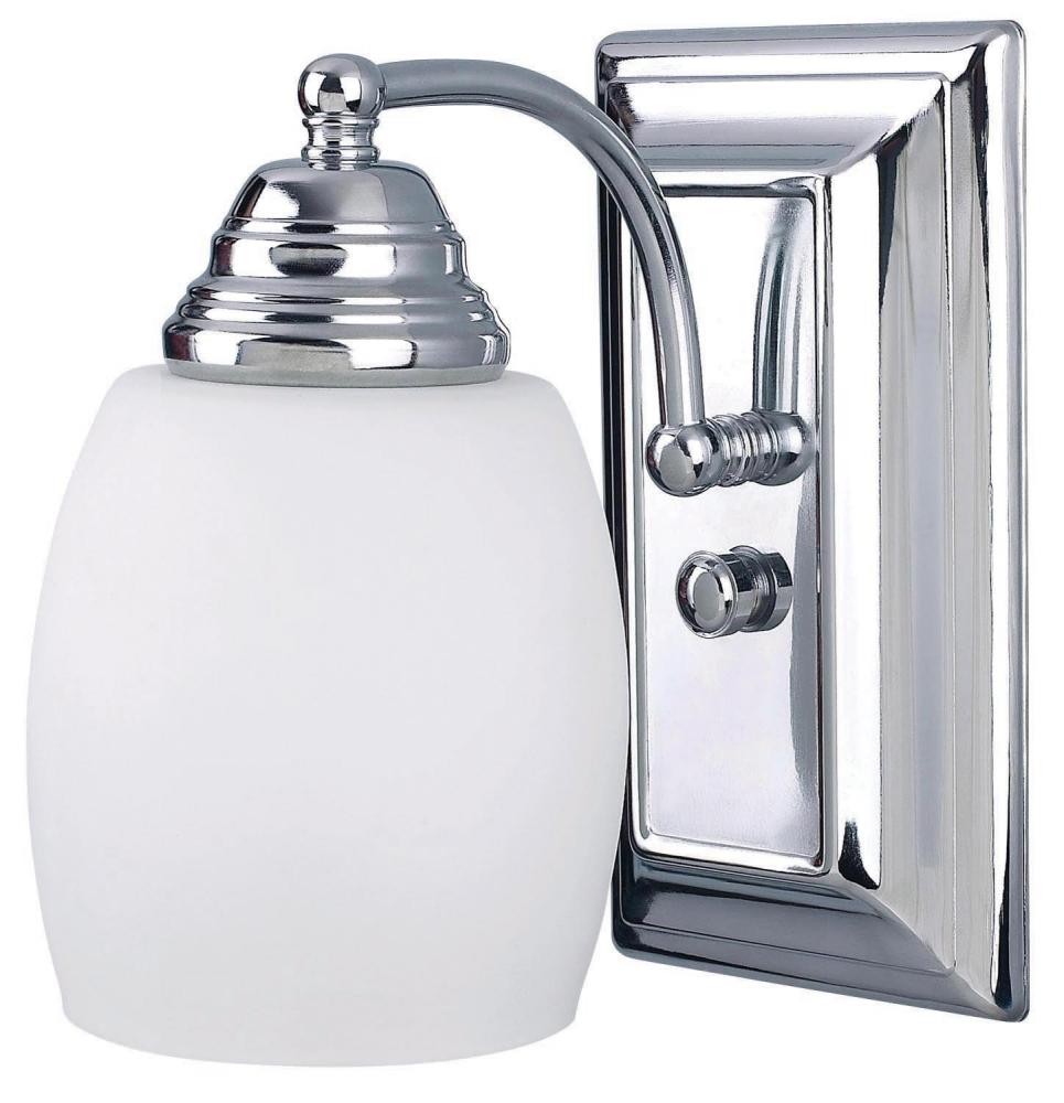 Griffin, 1 Light Vanity, Flat Opal Glass, 100 W Type A, 4 5/8" W x 8" H x 7 1/4" D