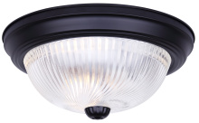 Canarm IFM211TMBK-CR - Canarm Classic 1-Light Flush Mount Light Matte Black and Clear Glass - Twin Pack