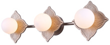 Canarm IWF1242A03BGD9 - GIANNA 3 Lt Wall Fixture/Vanity with Brushed Gold Finish and Flat Opal Glass Shades 28.5 Inch