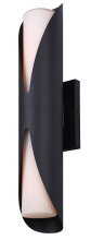 Canarm IOL780BK - Dylan 2-Light Outdoor Wall Lantern Durable Black Finish with Ribbed Opal Glass Shade