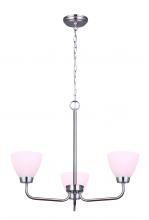 Canarm ICH765A03BN - Noah 3 Light Chandelier, Nickel Finish