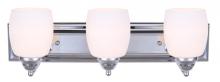 Canarm IVL259A03CH - Griffin, 3 Light Vanity, Flat Opal Glass, 100 W Type A, 24" W x 7 1/4" H x 7 1/4" D