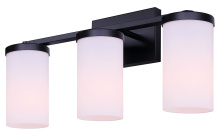 Canarm IVL1234A03BK-FO - Britton 3-Light Vanity Fixture 21 Inch Matte Black Finish with Opal Glass
