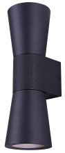 Canarm IOL782BK - RAMI 2 Light Outdoor Wall LanternUp/Down Light in Sand Black with Frosted Glass Panels