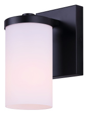 Canarm IVL1234A01BK-FO - Britton 1-Light Wall Sconce/Vanity Fixture Matte Black Finish with Opal Glass