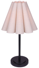 Canarm ITL1239A23BK - Iris Contemporary Table Lamp Black Finish with Natural Fabric Shade and Socket Switch