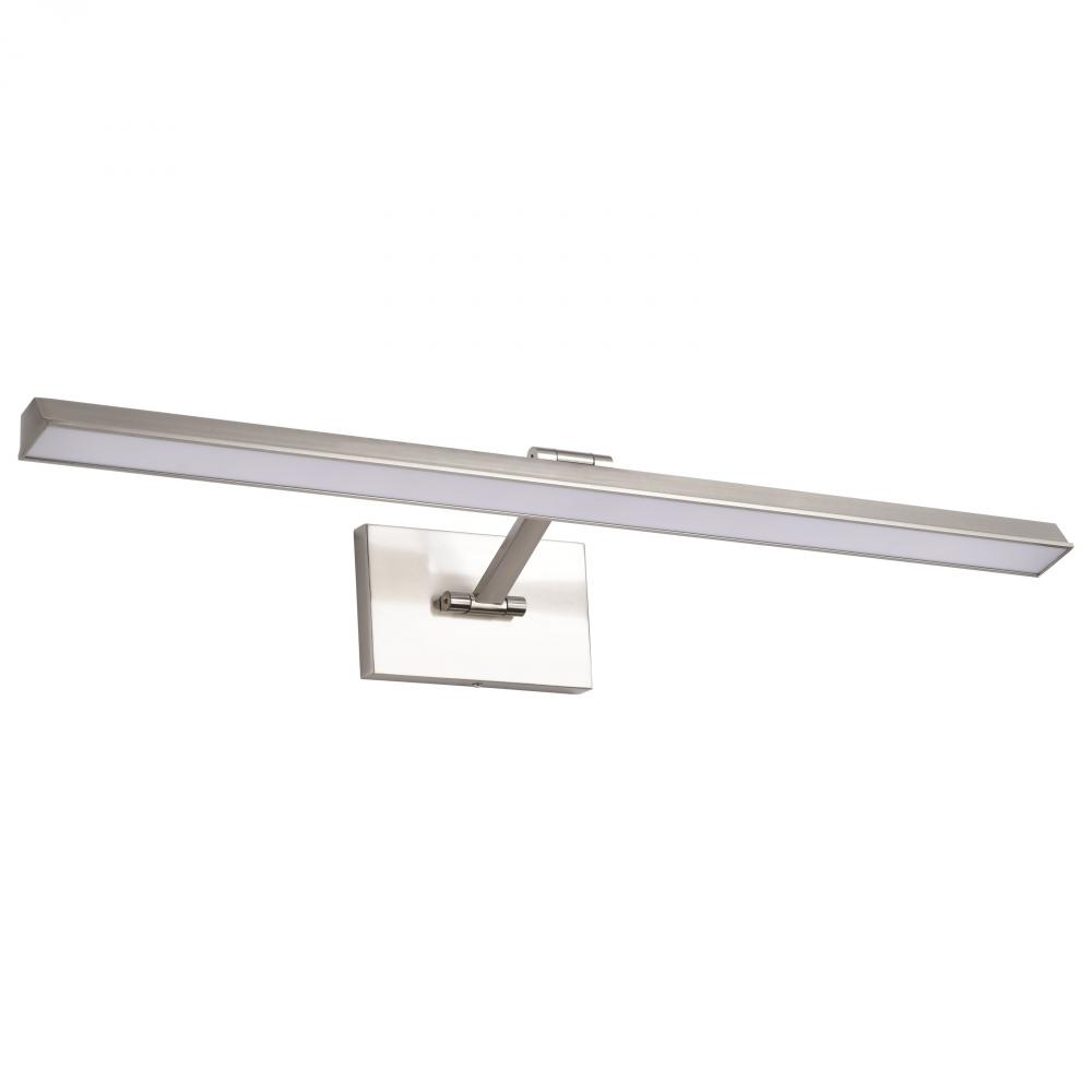 Hazel; 3 Foot LED Picture Light; 3 CCT Selectable; Brushed Nickel Finish; Acrylic Lens