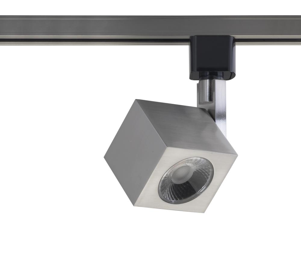 LED 12W Track Head - Square - Brushed Nickel Finish - 36 Degree Beam