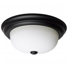 Nuvo 60/128 - 2 Light; 13 Inch; Flush Mount; Matte Black Finish; Opal Glass