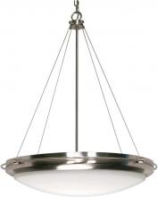 Nuvo 60/493 - 3-Light Hanging Dome Pendant Light Fixture in Brushed Nickel Finish with White Opel Glass and (3)