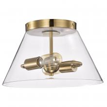 Nuvo 60/7419 - Dover; 2 Light; Small Flush Mount; Vintage Brass with Clear Glass