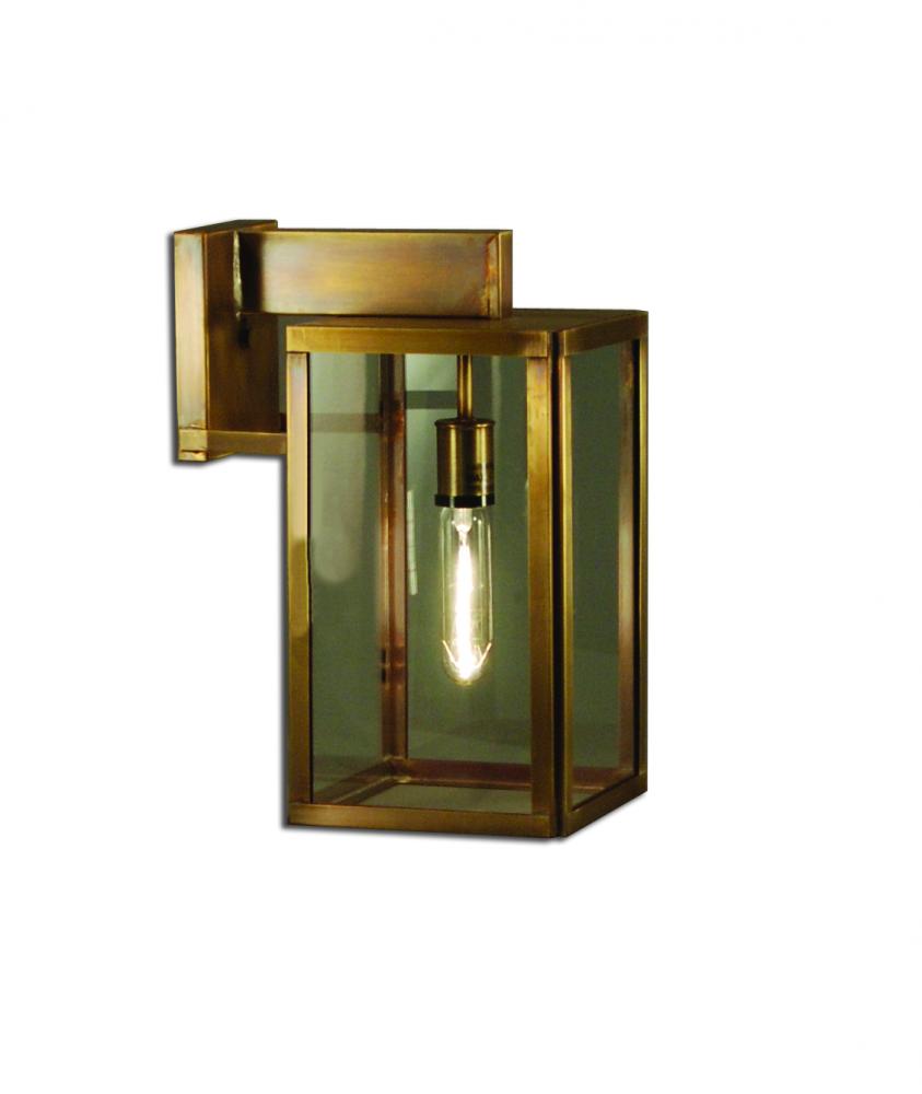 Midtown Small Wall Bracket Dark Antique Brass Medium Base Socket Clear Glass