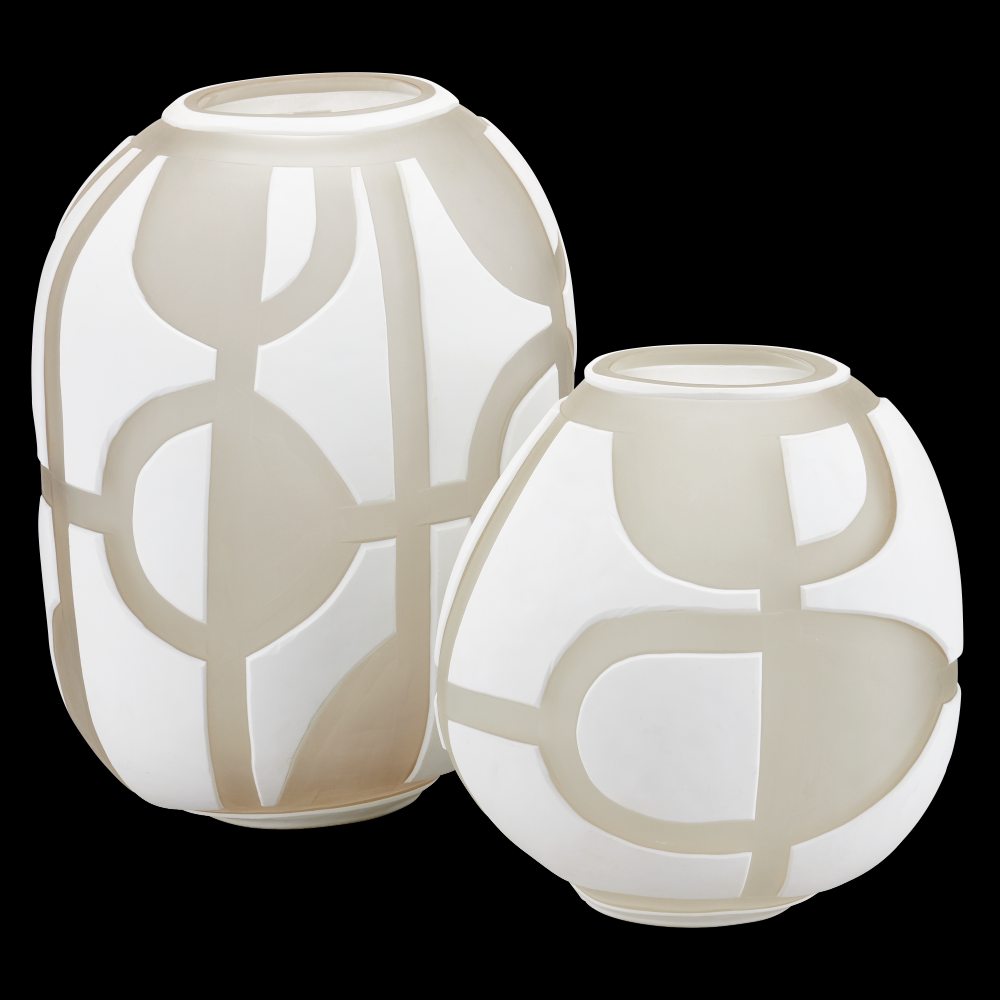 Art Decortif White Vase Set of